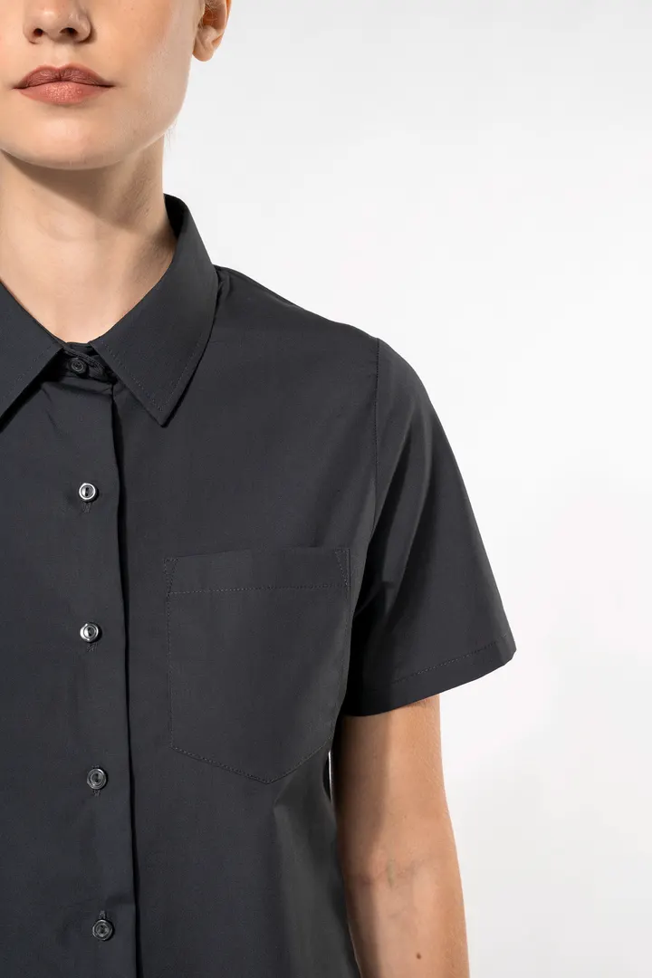Chemise popeline manches courtes femme 4