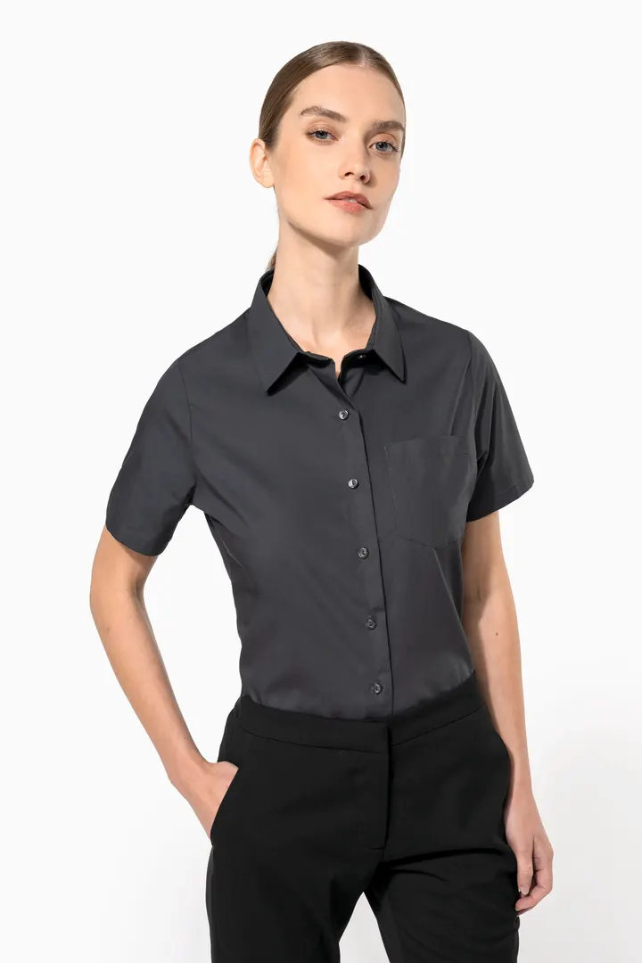 Chemise popeline manches courtes femme 8