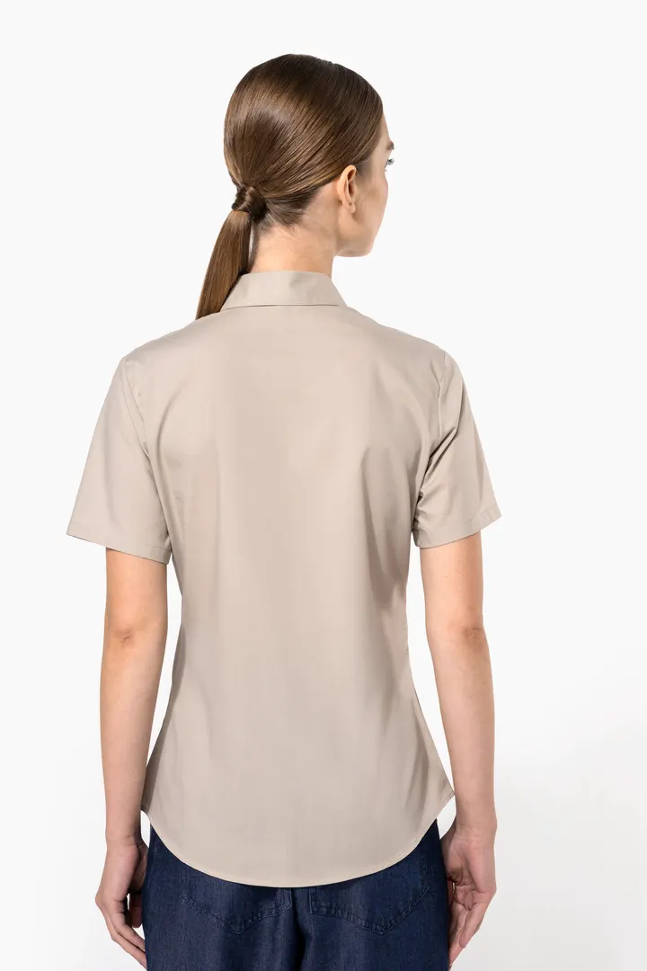 Popeline-Kurzarmhemd Baumwollpolyester pflegeleicht für Damen 3