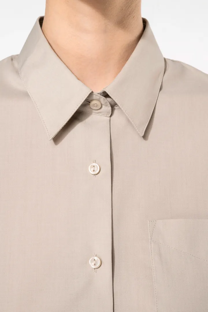 Popeline-Kurzarmhemd Baumwollpolyester pflegeleicht für Damen 6