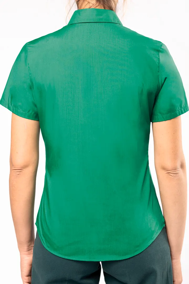 Popeline-Kurzarmhemd Baumwollpolyester pflegeleicht für Damen 9