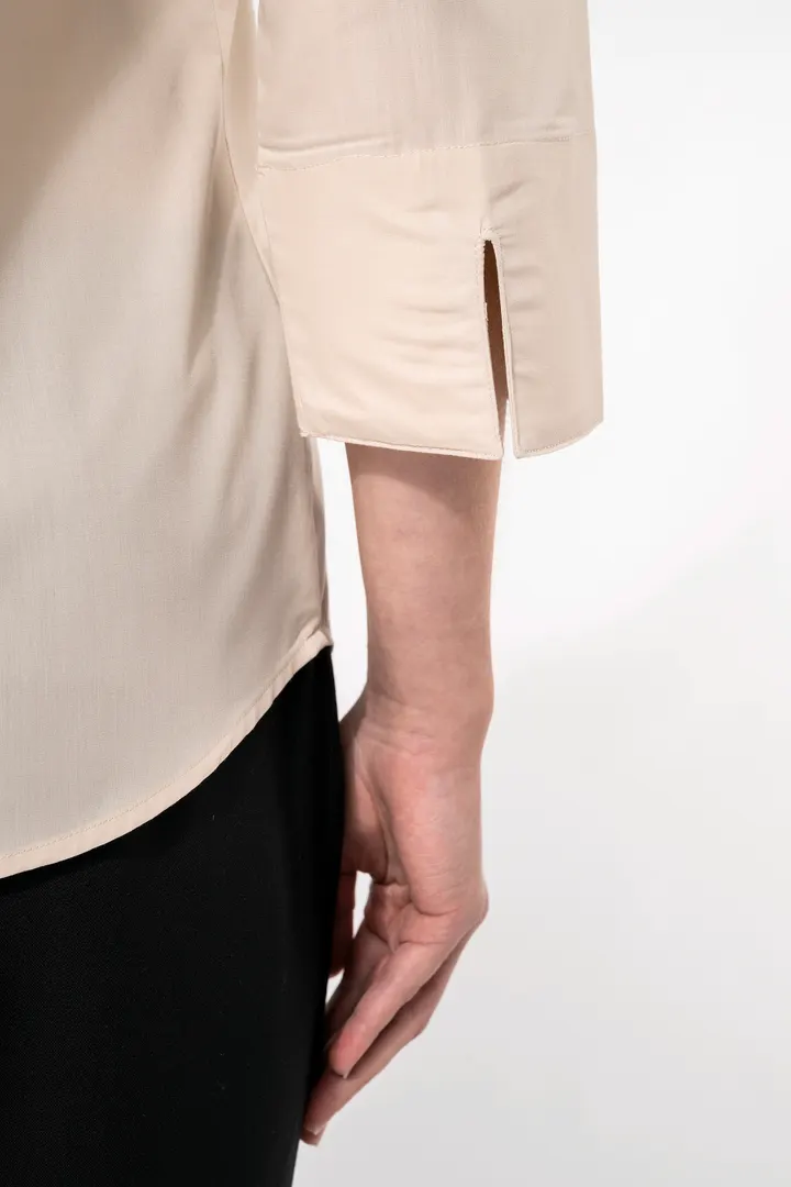 Chemise popeline polycoton manches 3/4 entretien facile femme 4