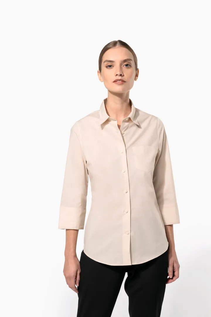 Chemise popeline polycoton manches 3/4 entretien facile femme 8
