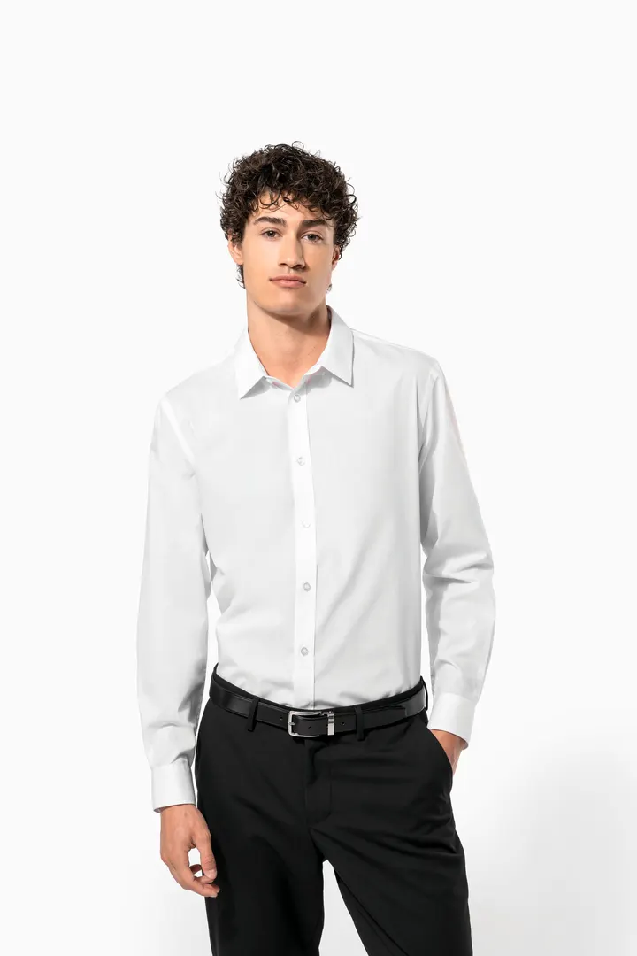 Chemise popeline polycoton sans poche entretien facile homme 20