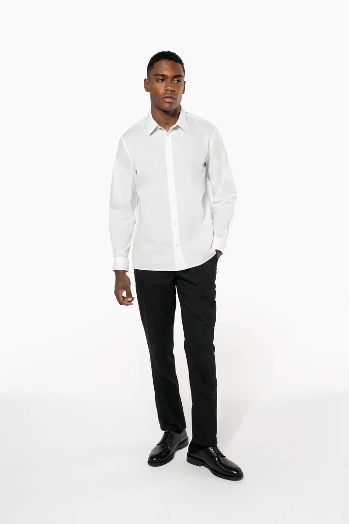 Chemise popeline polycoton sans poche entretien facile homme