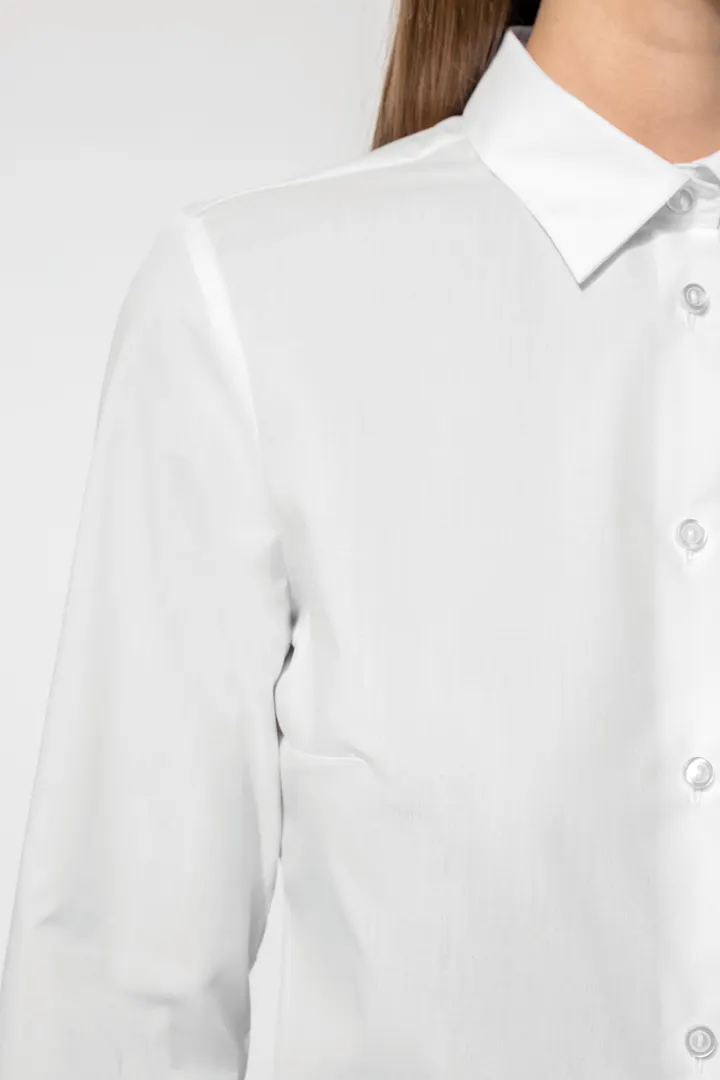 Chemise popeline polycoton sans poche entretien facile femme 11
