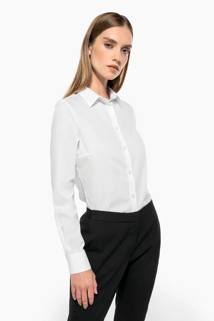 Chemise popeline polycoton sans poche entretien facile femme 13