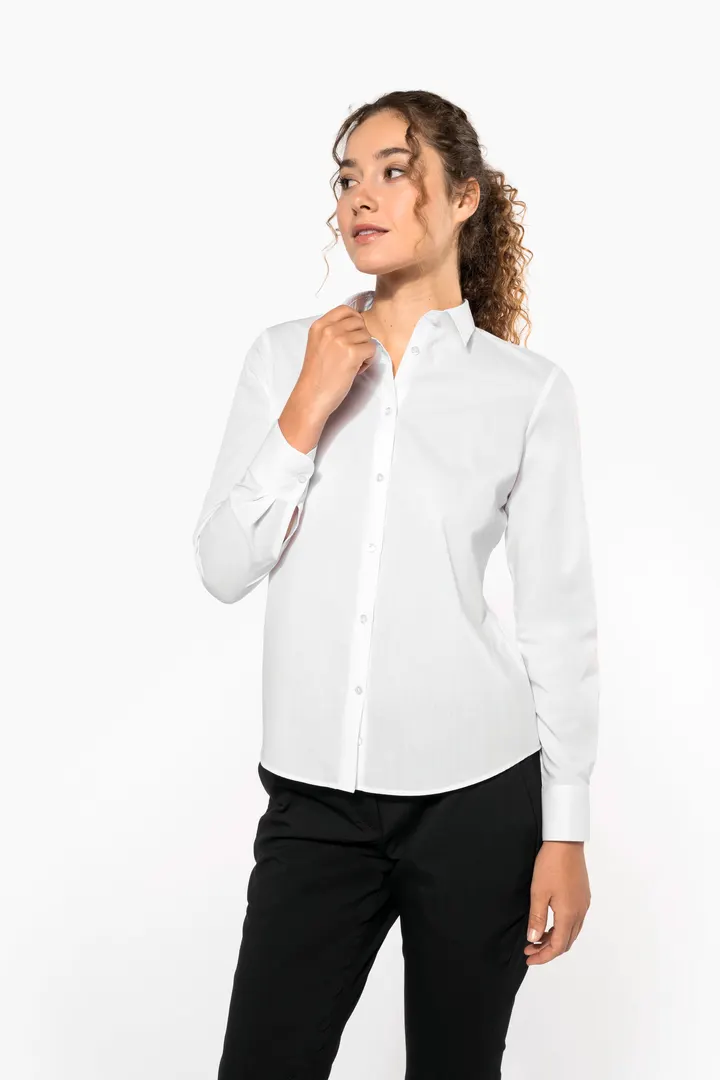 Chemise popeline polycoton sans poche entretien facile femme 4