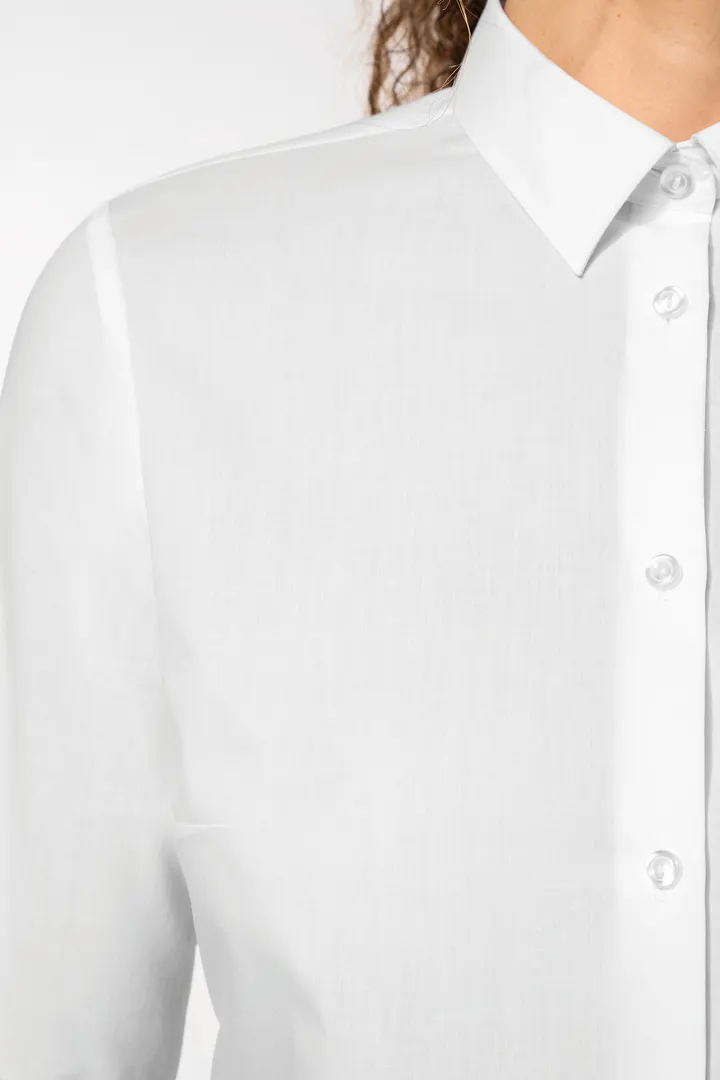 Chemise popeline polycoton sans poche entretien facile femme 7