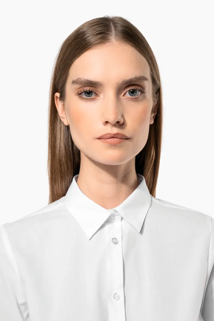 Chemise popeline polycoton sans poche entretien facile femme 9