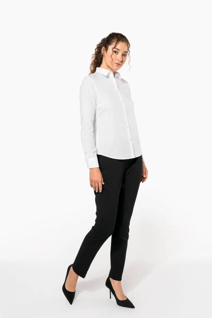 Chemise popeline polycoton sans poche entretien facile femme 1