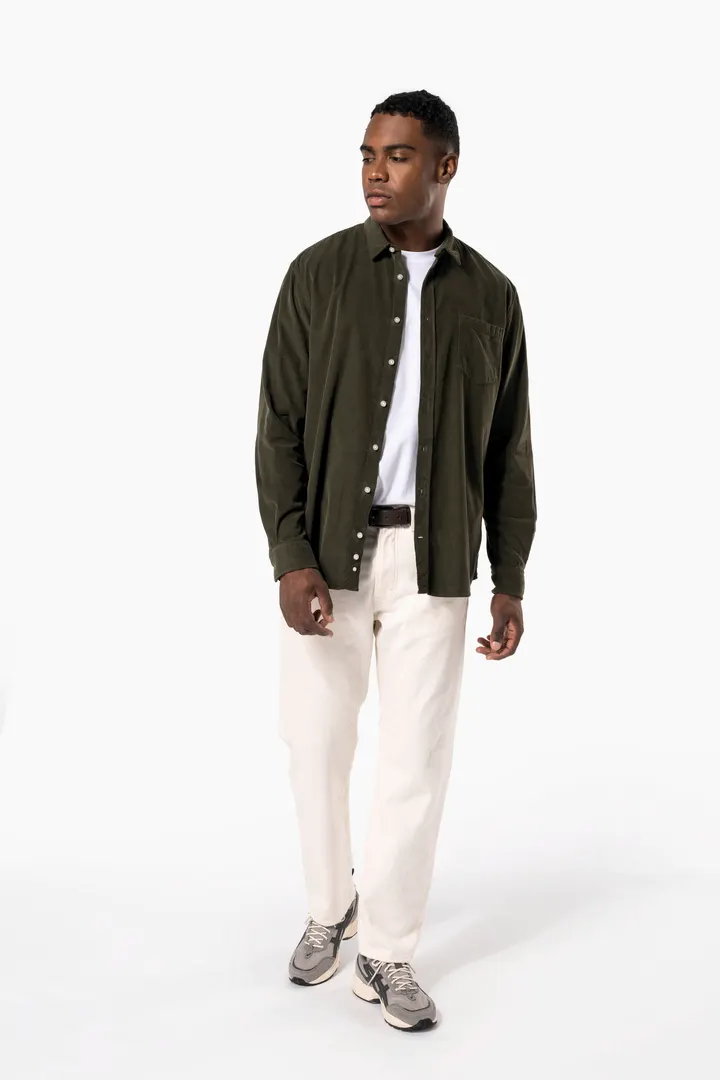 Chemise manches longues en velours homme 10