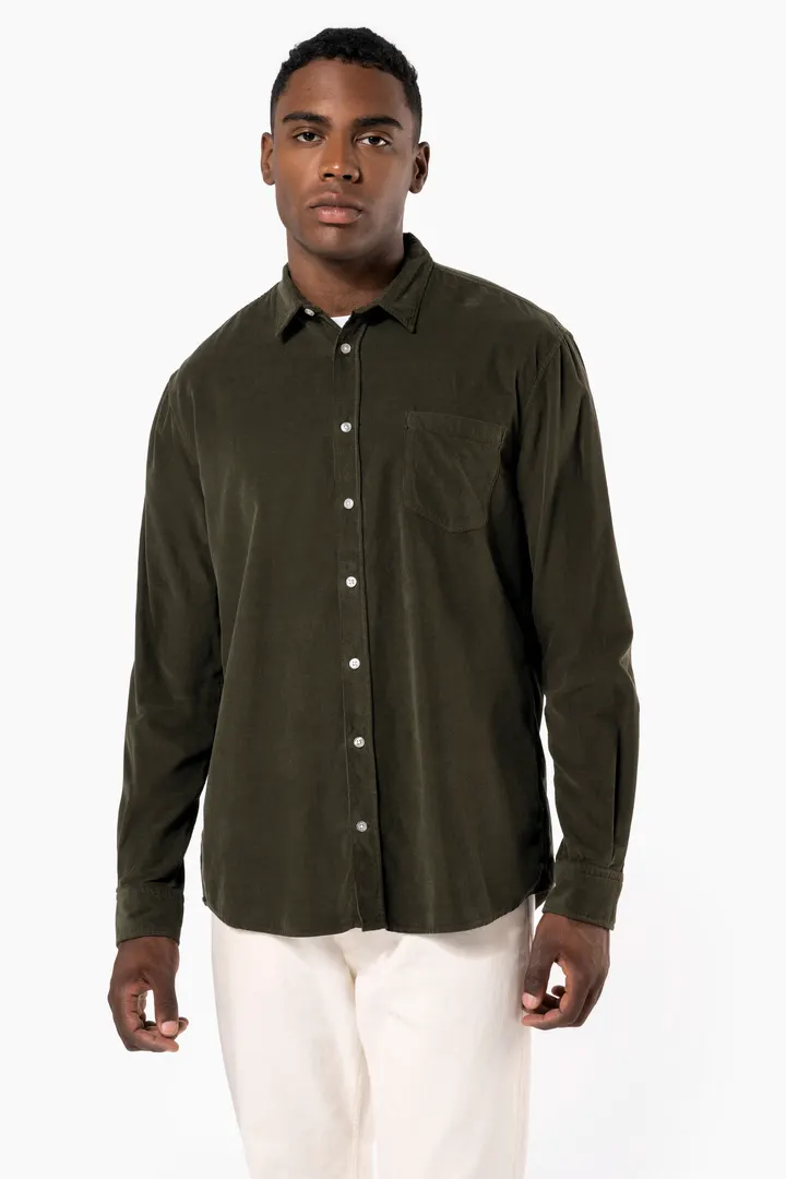 Chemise manches longues en velours homme 4