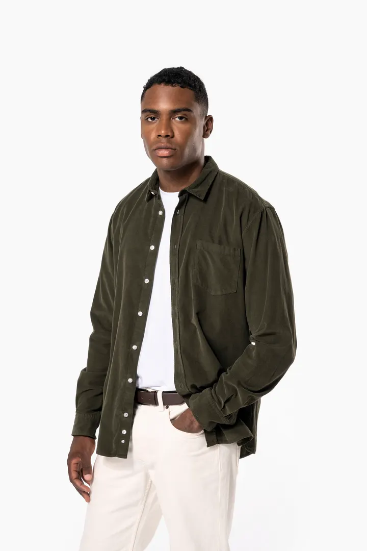 Chemise manches longues en velours homme 7