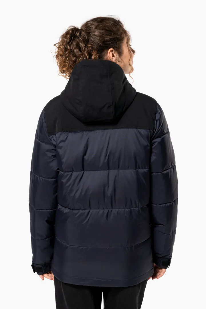Unisex Steppparka mit Kapuze in zwei Farbtönen 18