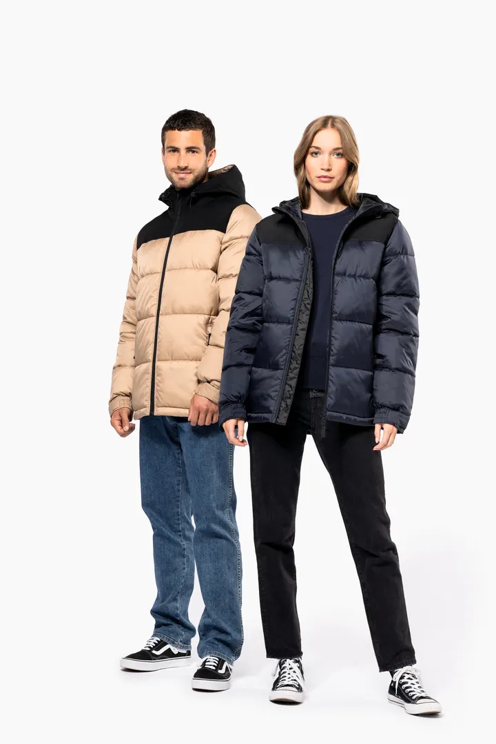 Unisex Steppparka mit Kapuze in zwei Farbtönen 33