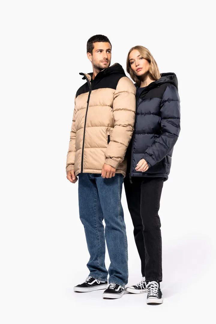 Unisex Steppparka mit Kapuze in zwei Farbtönen 34