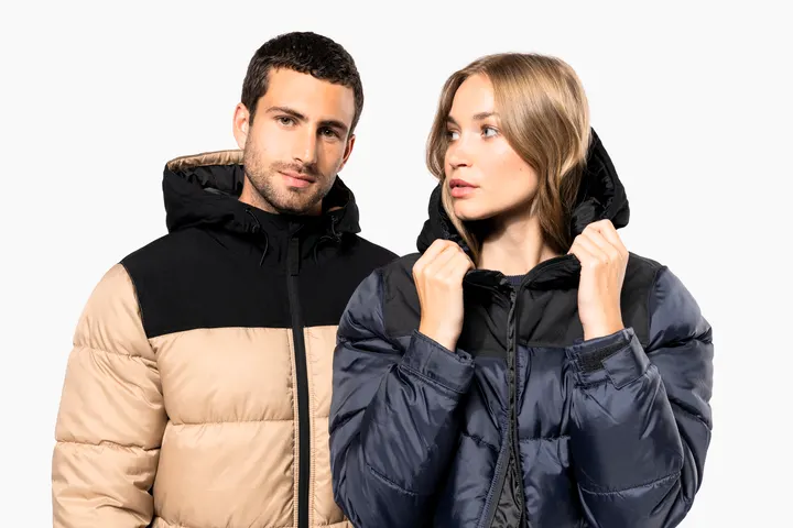 Unisex Steppparka mit Kapuze in zwei Farbtönen 35