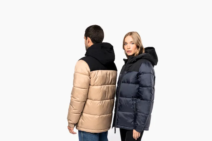 Unisex Steppparka mit Kapuze in zwei Farbtönen 36