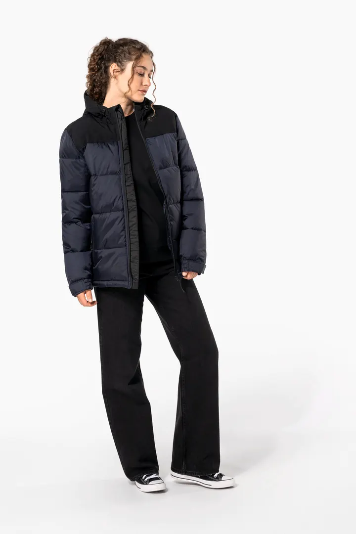 Unisex Steppparka mit Kapuze in zwei Farbtönen 26
