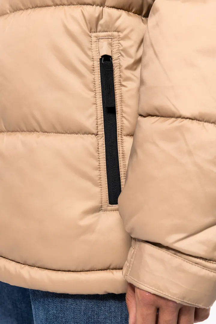 Unisex Steppparka mit Kapuze in zwei Farbtönen 40