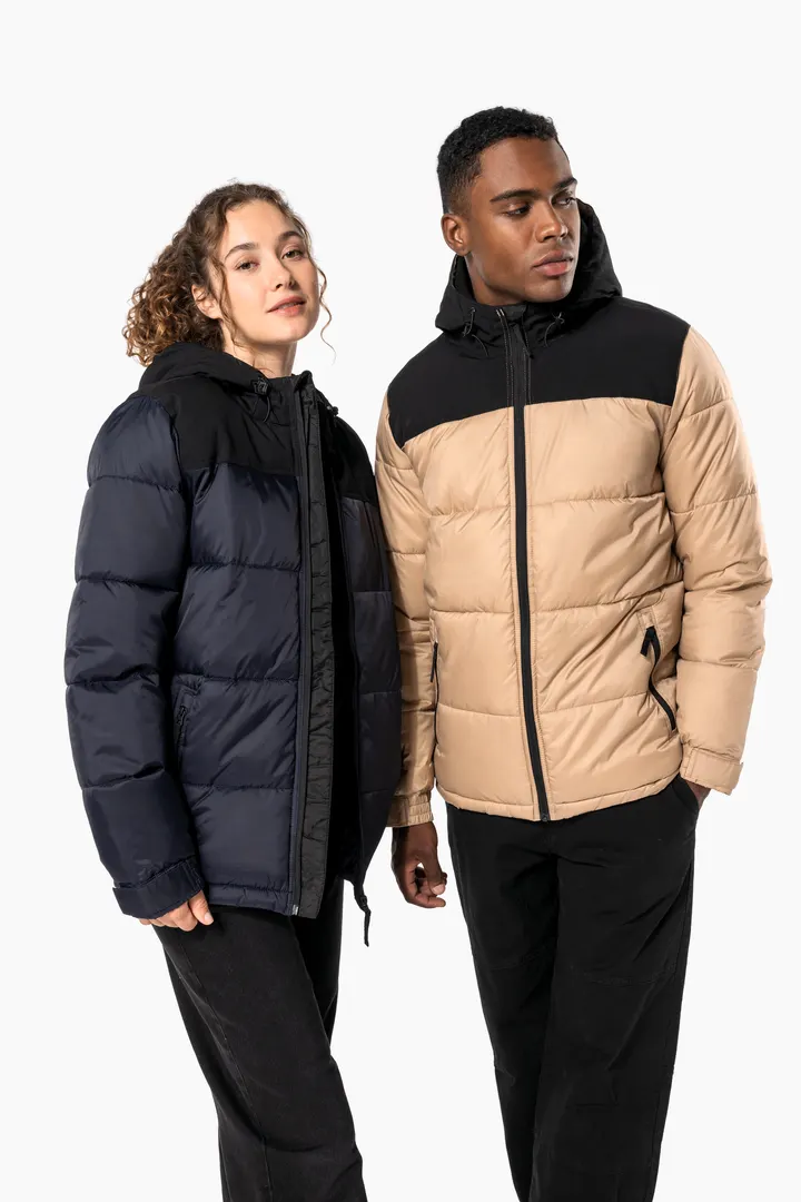 Unisex Steppparka mit Kapuze in zwei Farbtönen 28