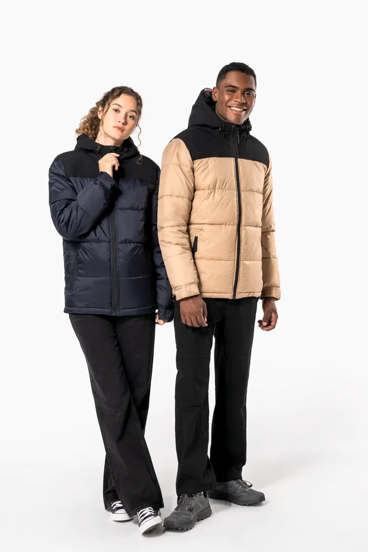 Unisex Steppparka mit Kapuze in zwei Farbtönen 29