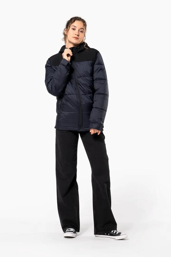 Unisex Steppparka mit Kapuze in zwei Farbtönen 14
