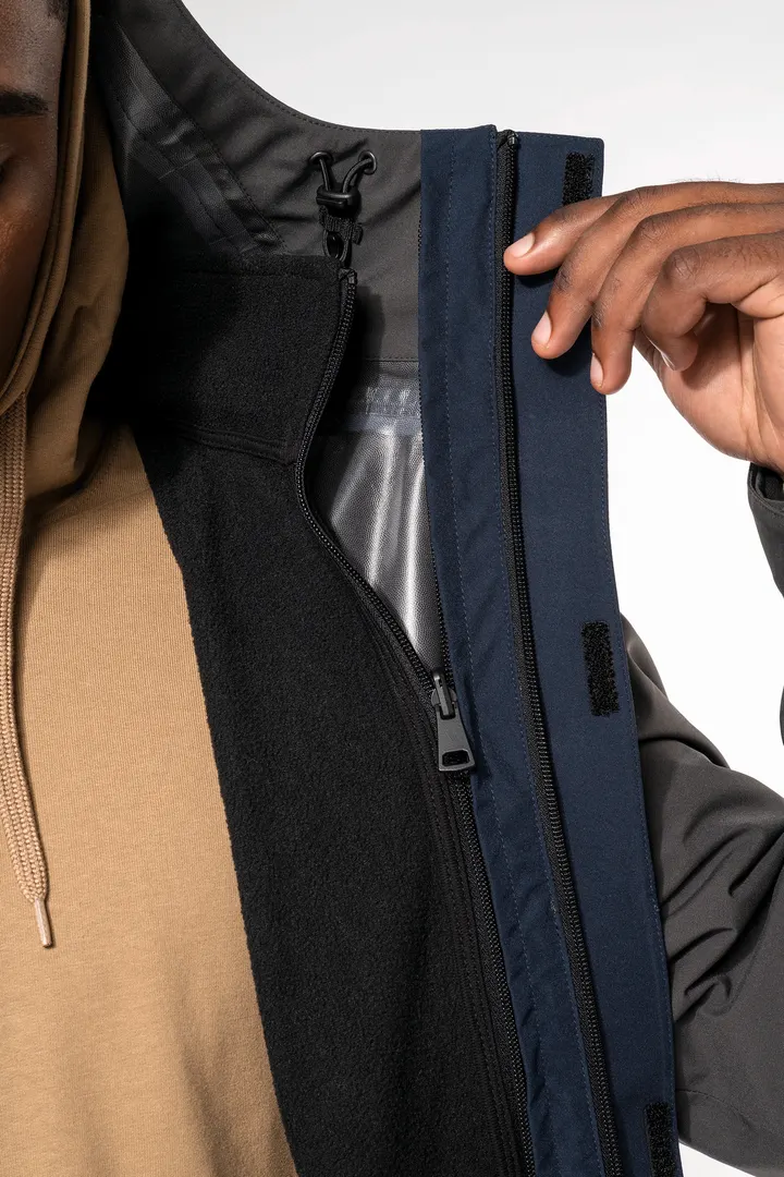Wasserdichter 3-in-1-Unisex-Parka mit zweifarbiger Kapuze 19