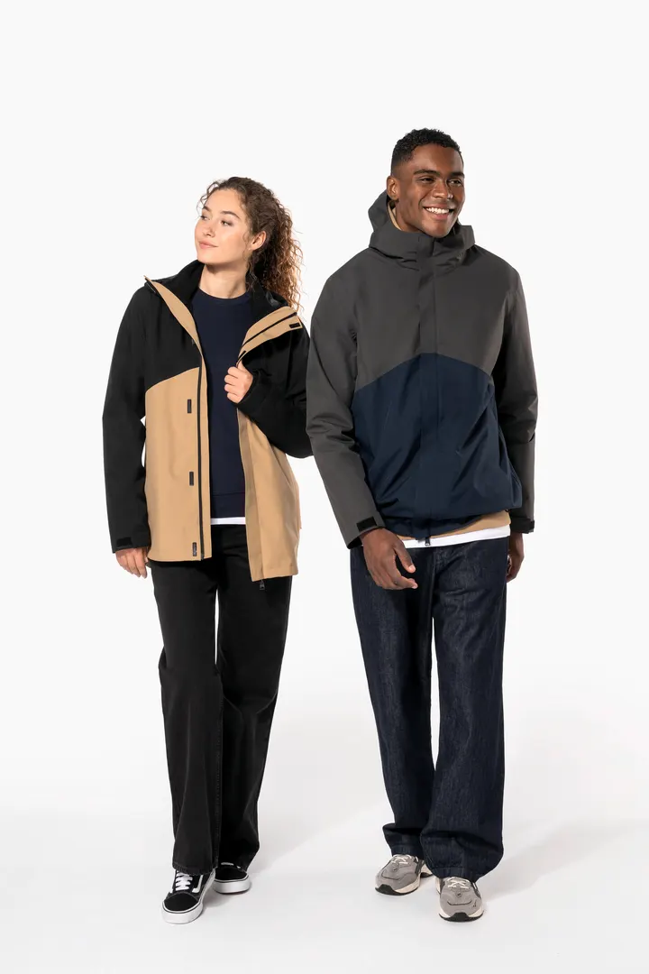 Wasserdichter 3-in-1-Unisex-Parka mit zweifarbiger Kapuze 2
