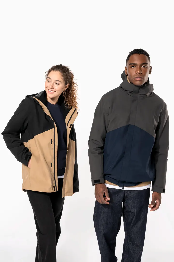 Wasserdichter 3-in-1-Unisex-Parka mit zweifarbiger Kapuze 4