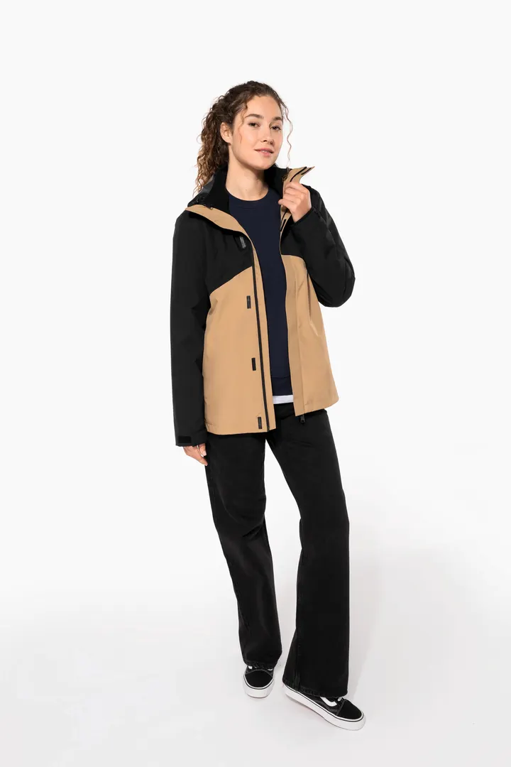 Wasserdichter 3-in-1-Unisex-Parka mit zweifarbiger Kapuze 5