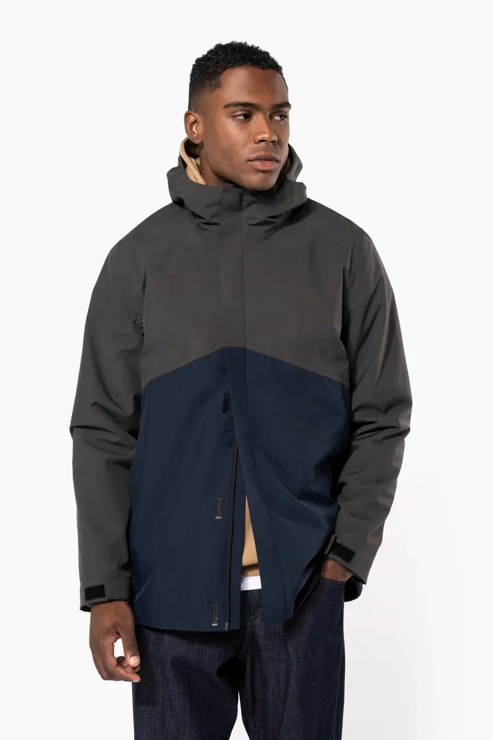 Wasserdichter 3-in-1-Unisex-Parka mit zweifarbiger Kapuze 8