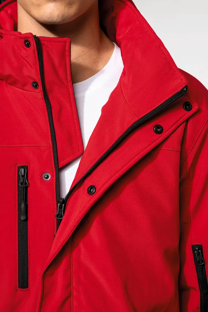Herrenparka Softshell wattiert mit Kapuze 18