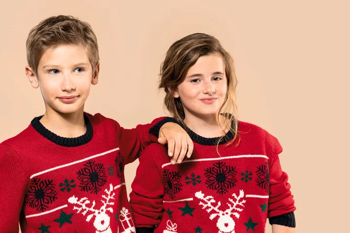 Weihnachtspullover mit Rundhalsausschnitt für Kinder 5