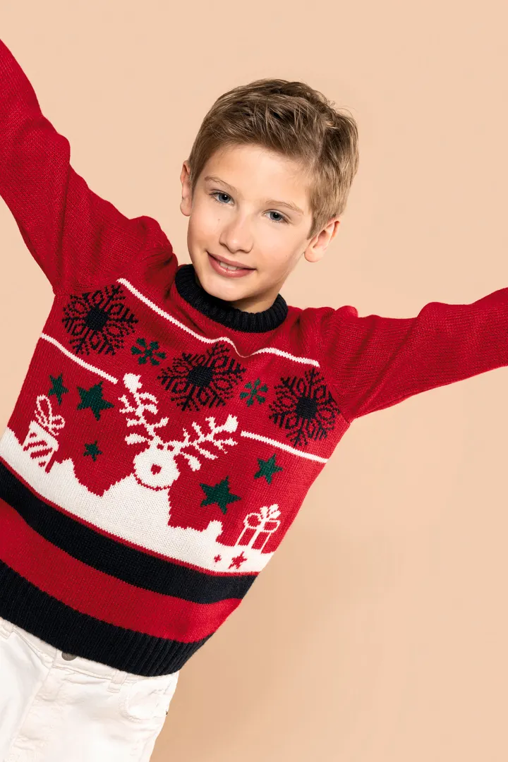 Weihnachtspullover mit Rundhalsausschnitt für Kinder 8