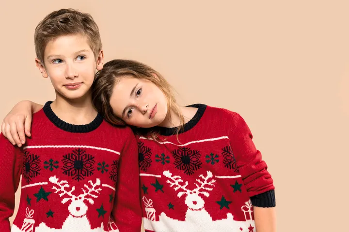 Weihnachtspullover mit Rundhalsausschnitt für Kinder 2