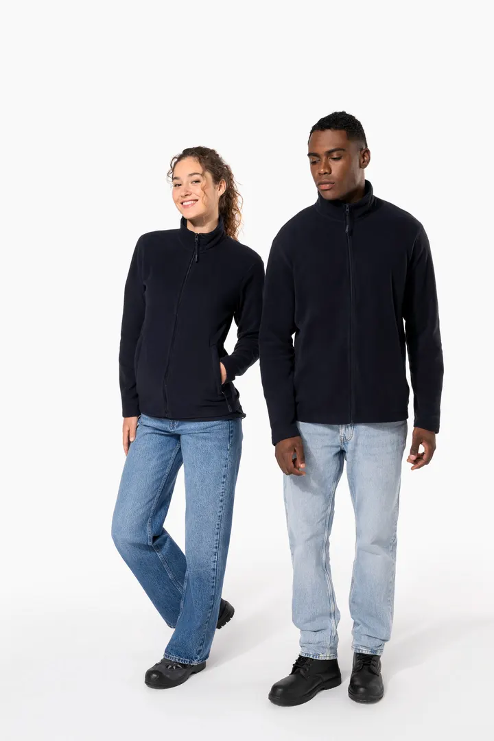 Mikrofleece-Jacke durchgehender Reißverschluss 12