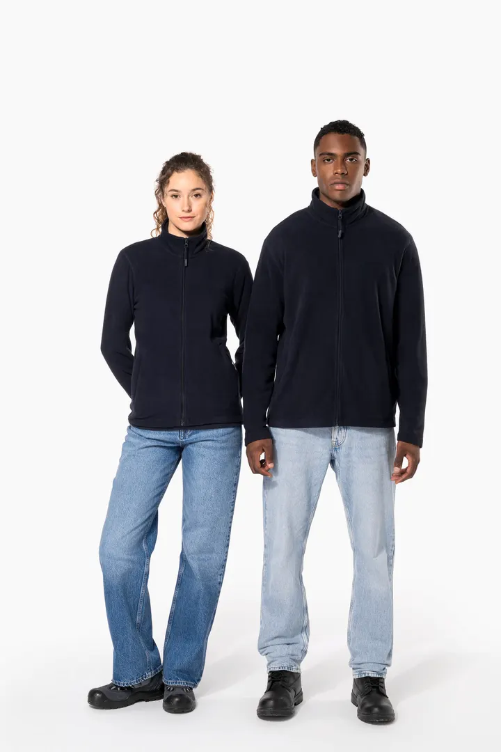 Mikrofleece-Jacke durchgehender Reißverschluss 11