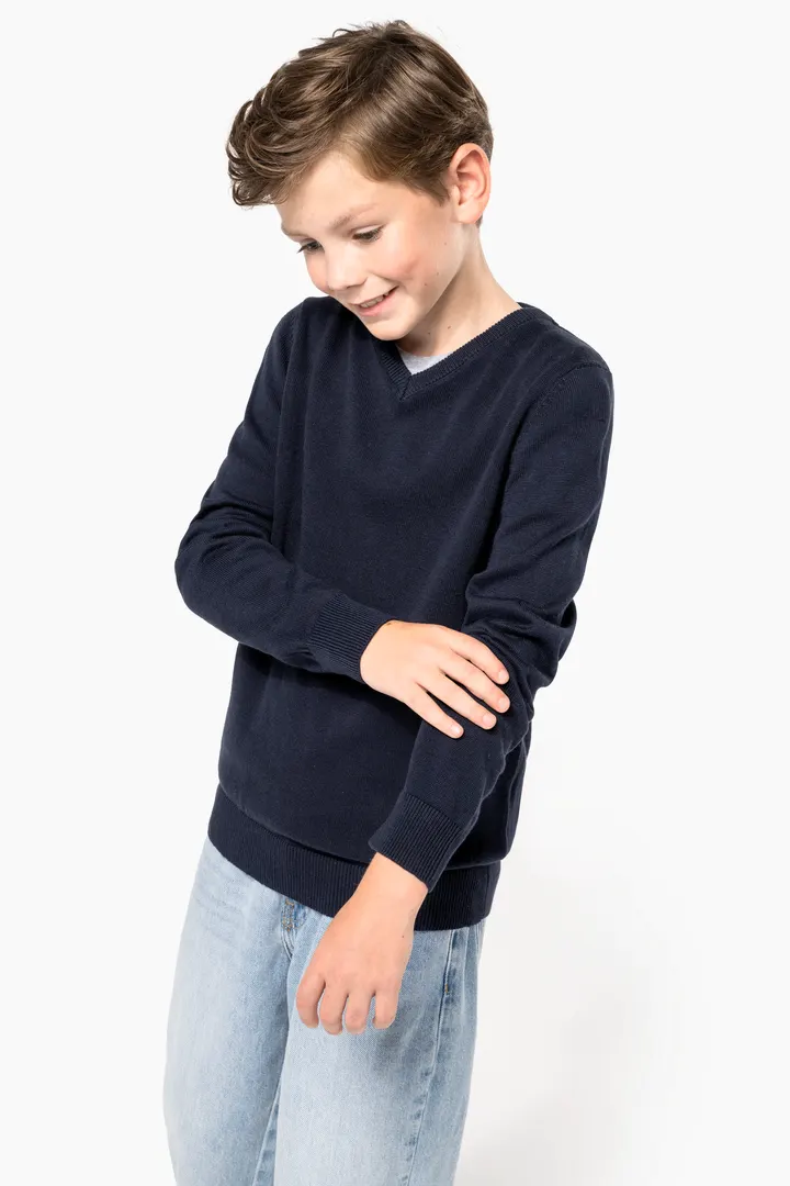 Pull col V enfant 9