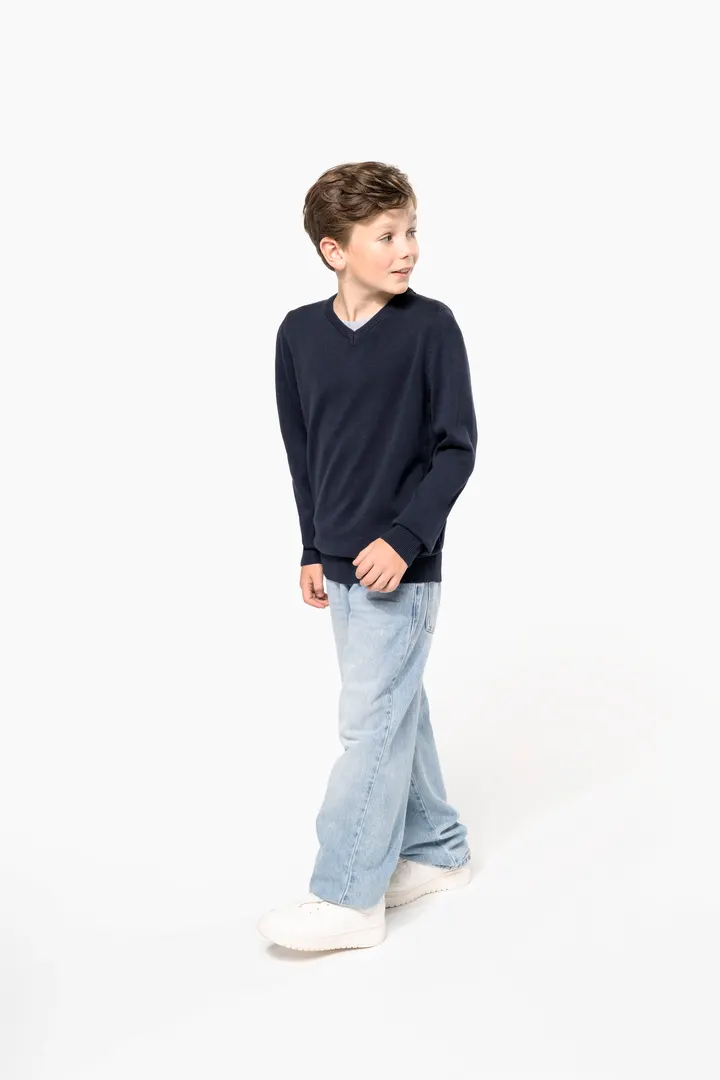 Pull col V enfant 2