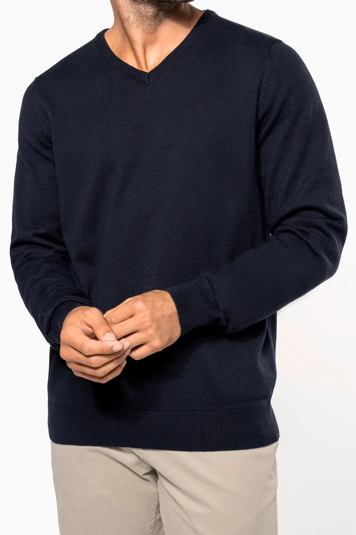 Pull col V homme