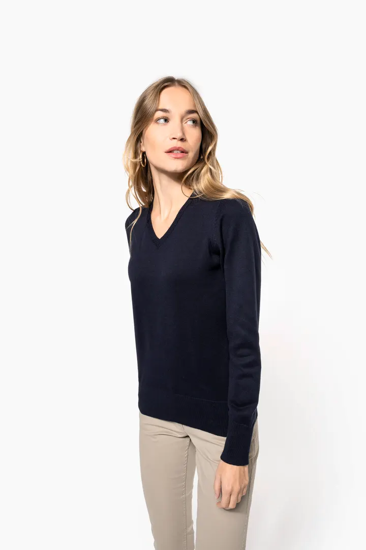 Pull col V femme 12