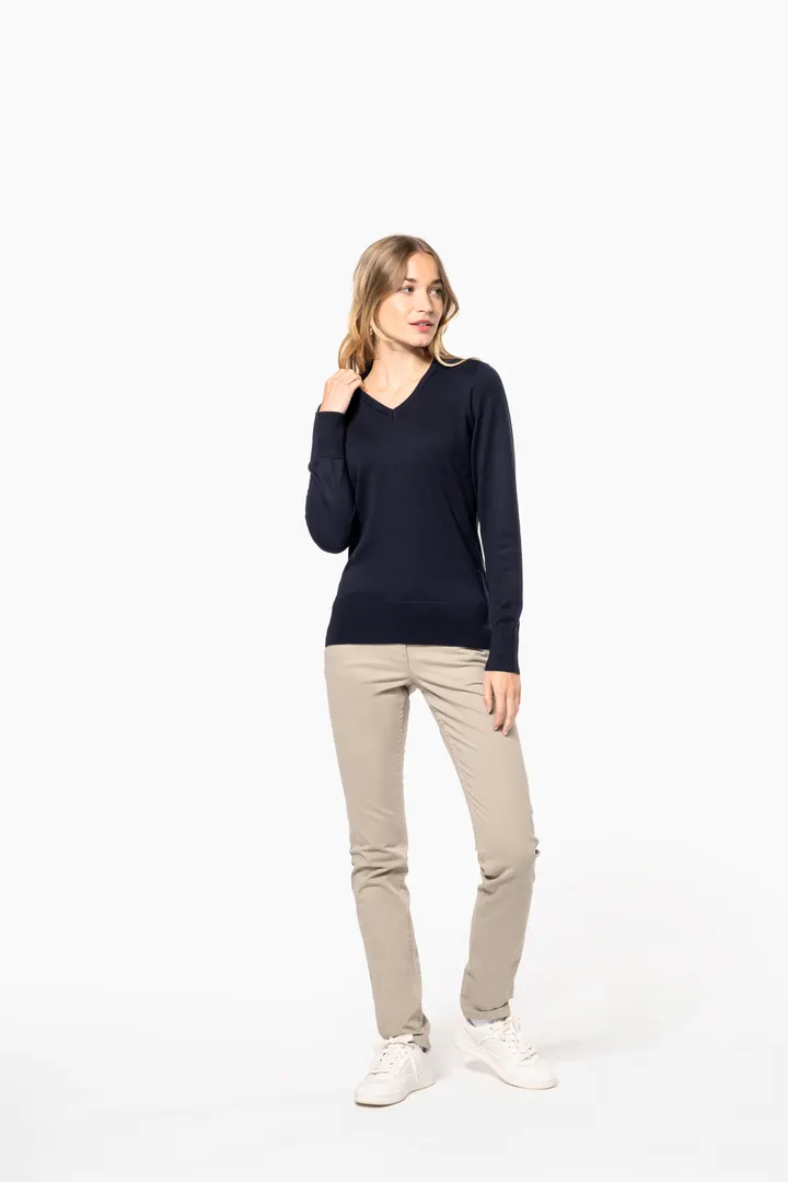 Pull col V femme 13