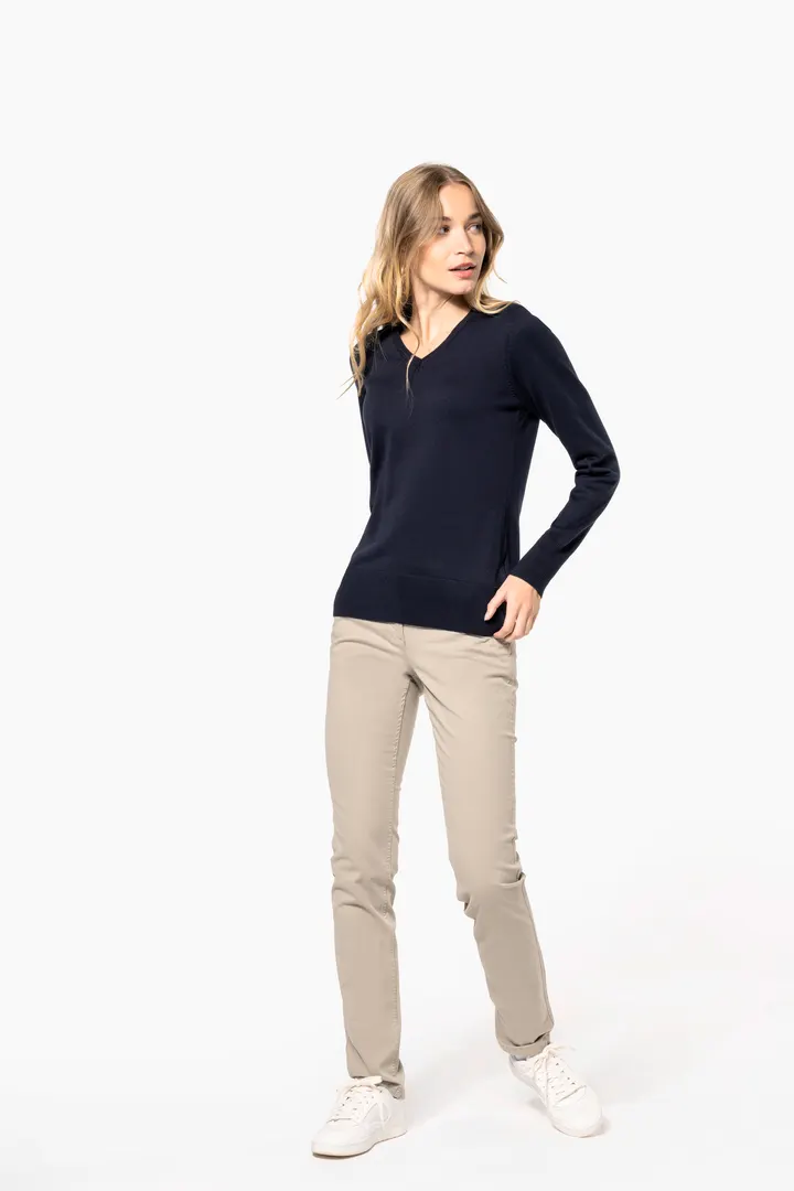 Pull col V femme 14