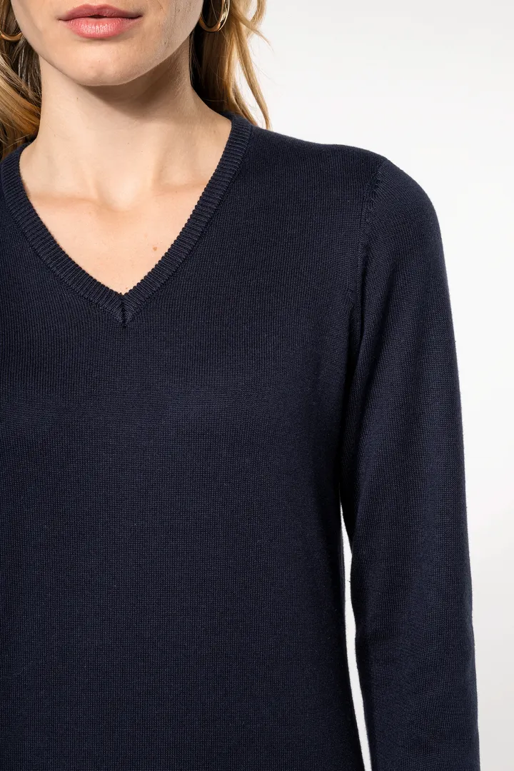 Pull col V femme 16