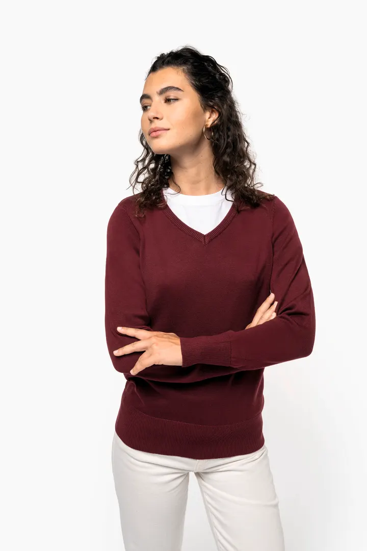 Pull col V femme 4