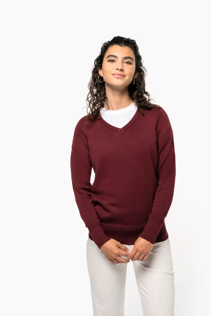 Pull col V femme 5