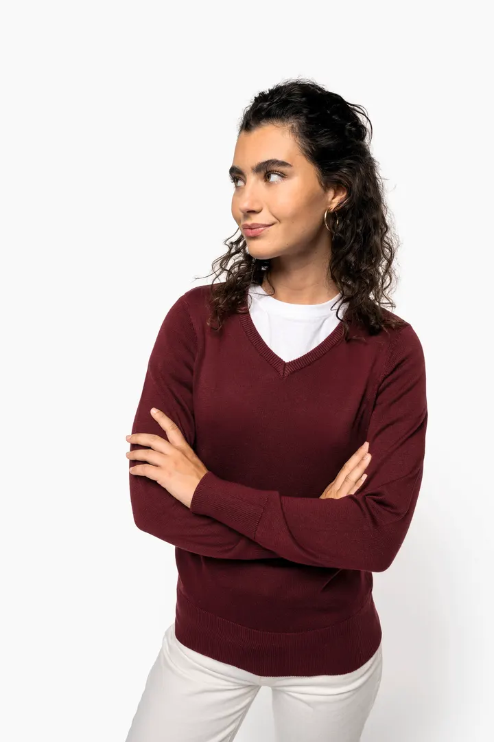 Pull col V femme 7