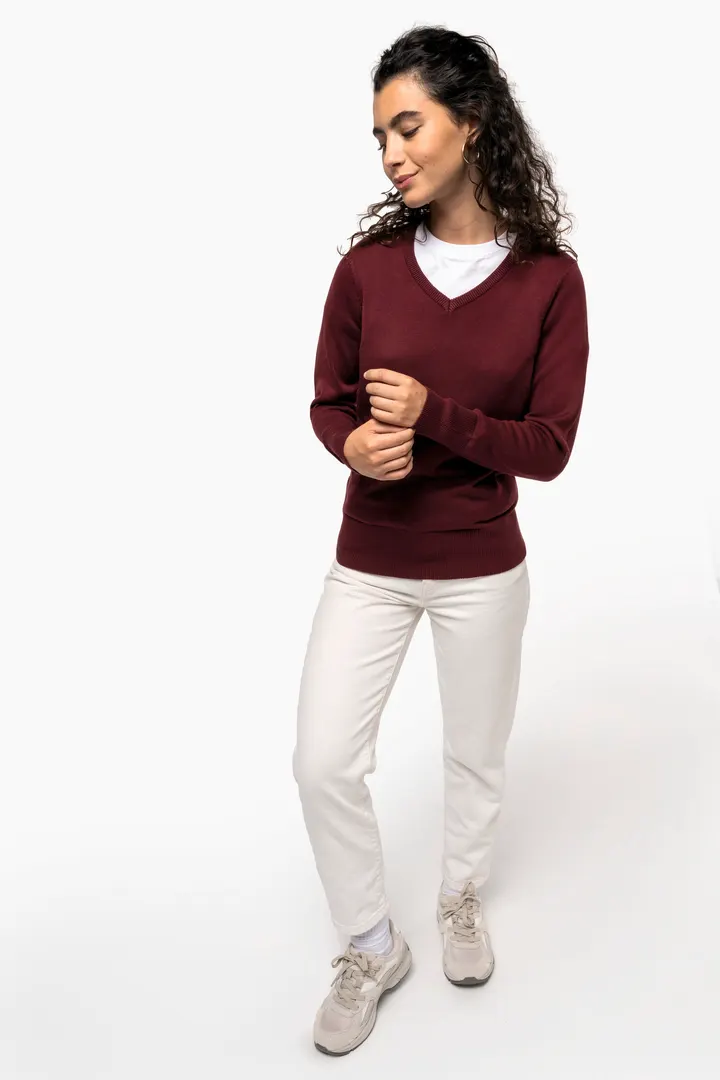 Pull col V femme 10